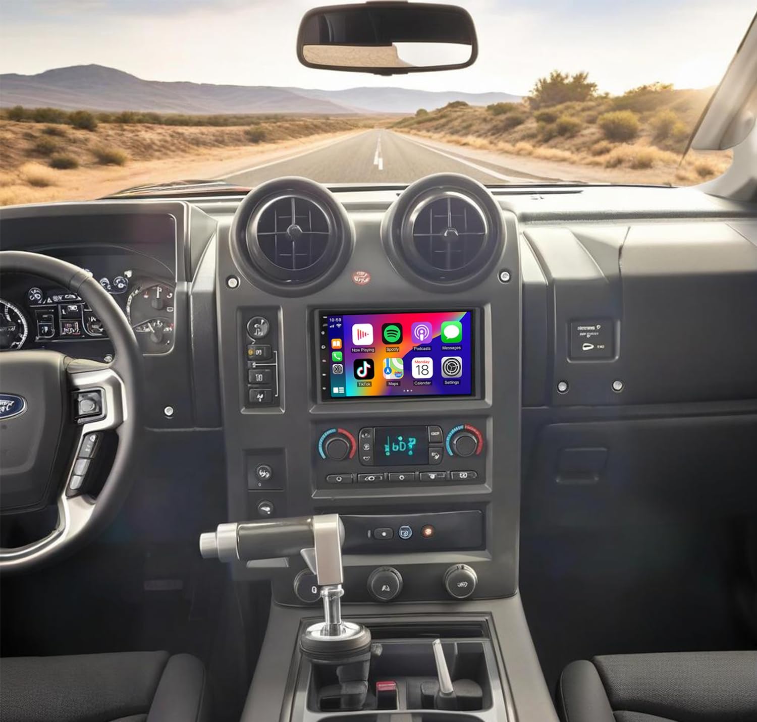 5G WiFi Android 13 Car Stereo for Hummer H3 2005 2006 2007 2008 2009 2010, 7 Inch IPS HD Touch Screen Car Radio Wireless CarPlay Android Auto, GPS FM/SWC Bluetooth 1080P Backup Camera-2+32G