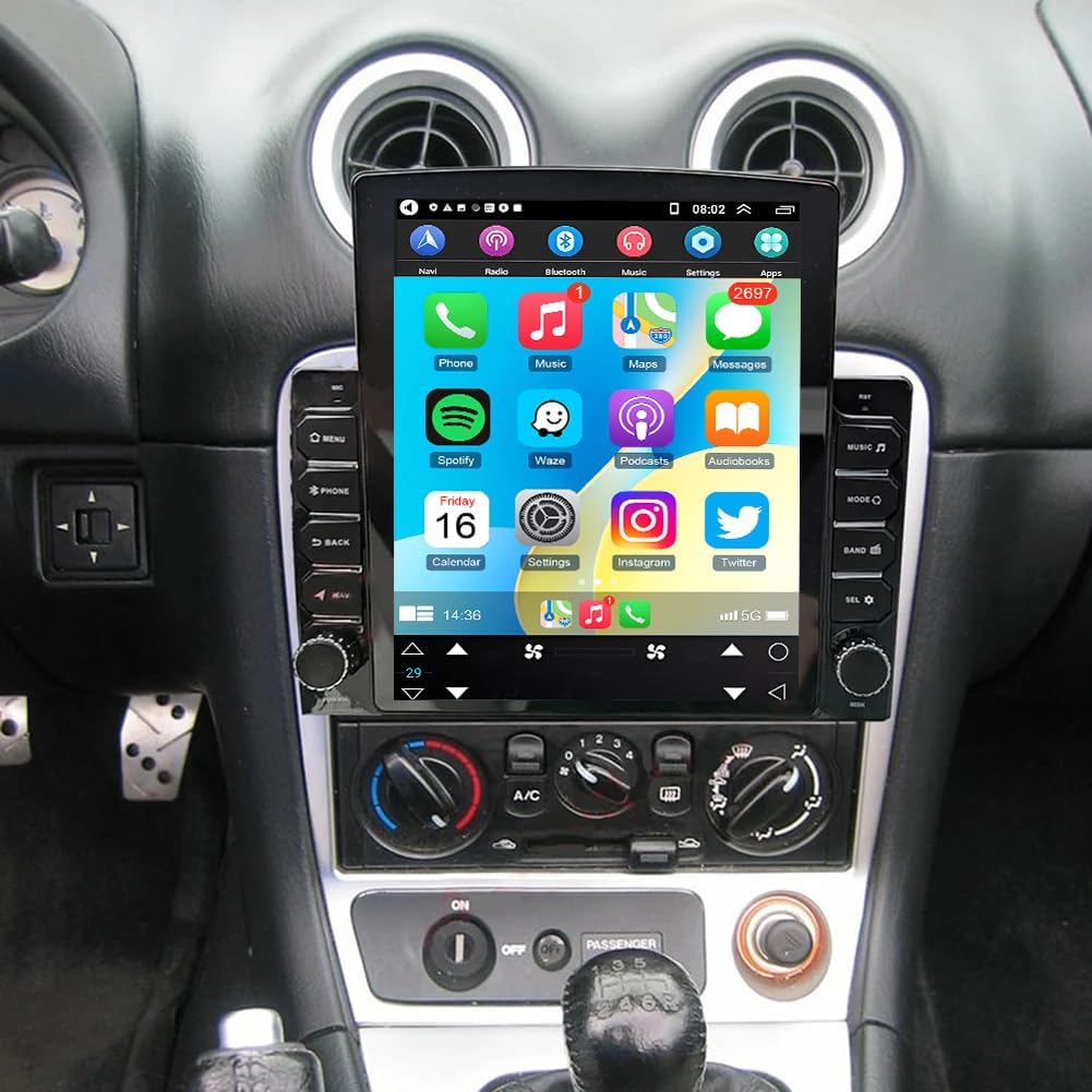 2+64G Double Din Radio Stereo for Mazda Miata MX-5 MX5 2006-2015 with Wireless Carplay & Android Auto,9.7 Inch Android 15 Car Audio Receiver GPS Navigation Unit with Bluetooth Head Unit WiFi SWC