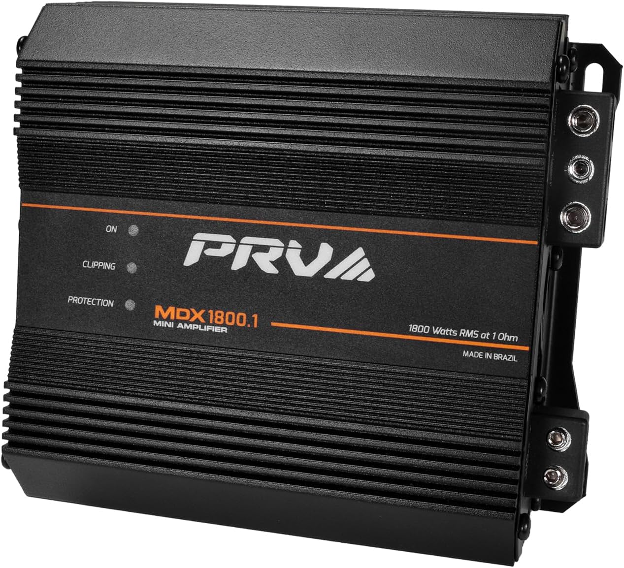 PRV Audio MDX1800.1 1 Ohm Mini Car Audio Amplifier 1 Channel 1800 Watts RMS Ultra Compact Full Range Monoblock Class D Amp for Powersports, Motorcycles, ATV, for High Power Loudspeaker Systems