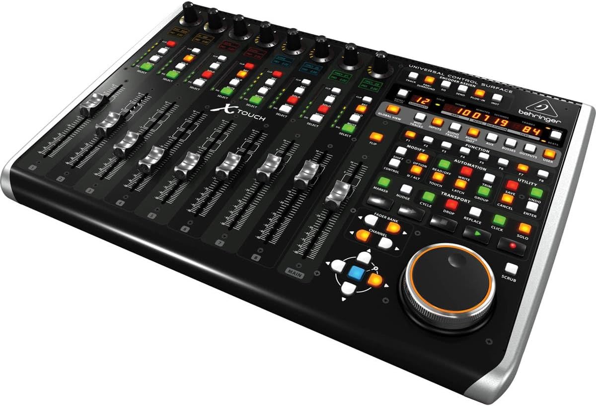 Behringer X-TOUCH Universal Control Surface with 9 Touch-Sensitive Motor Faders, LCD Scribble Strips and Ethernet/USB/MIDI Interface