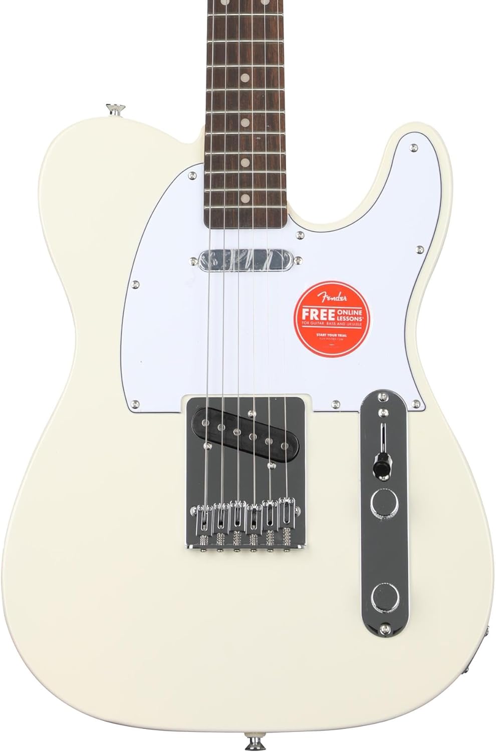 Squier Affinity Series Telecaster Electric Guitar, with 2-Year Warranty, Olympic White, Laurel Fingerboard