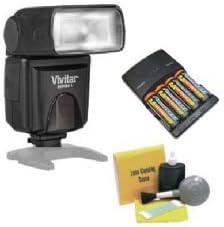 Panasonic Flash (TTL) Bounce, Zoom, Swivel Head. (Alternative To Panasonic DMW-FL360) + High Powered AC Rapid Charger With 4AA 2900 Mah Batteries + Nwv Direct 5 Piece Cleaning Kit