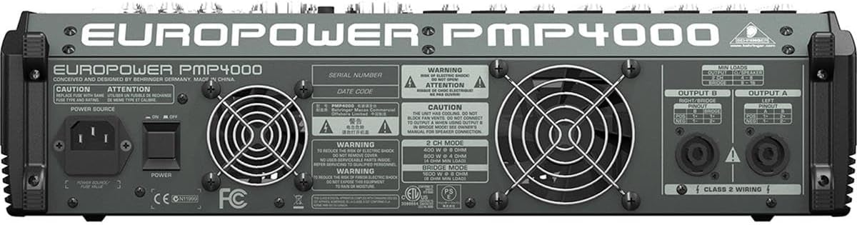 Europower PMP4000 1600-Watt 16-Channel Powered Mixer with Multi-FX Processor and FBQ Feedback Detection System with 3 Pack 25' XLR M to XLR F Cable