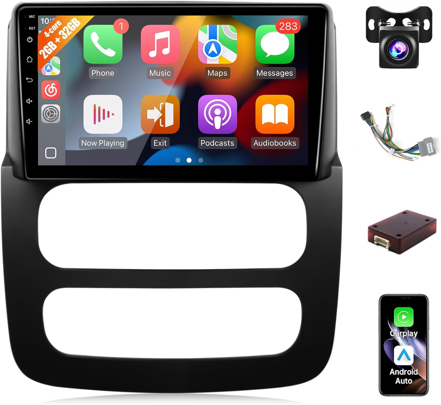 Leadfan Android Car Radio for Dodge RAM 1500 2500 3500 2002-2005 Stereo with Wireless Apple CarPlay & Android Auto, 9