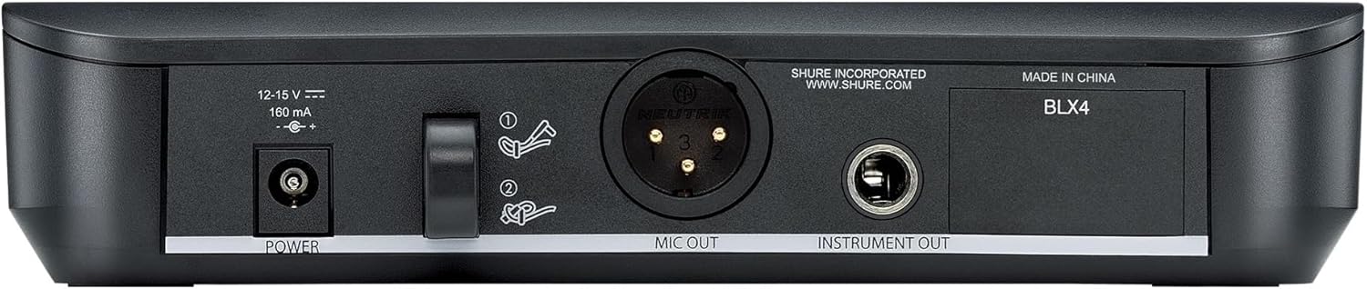 Shure BLX14/CVL Wireless Microphone System - 14-Hour Battery Life, 300 ft Range, UHF | Includes CVL Lavalier Mic, Bodypack Transmitter, Single Channel Receiver | H10 Band (BLX14/CVL-H10)
