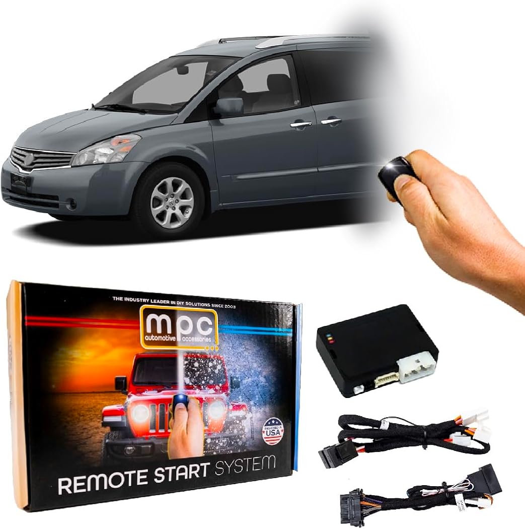 MPC Complete Factory Remote Activated Remote Start Kit Compatible with 2005-2009 Nissan Quest Key-to-Start - with Plugin T-Harness - Firmware Preloaded
