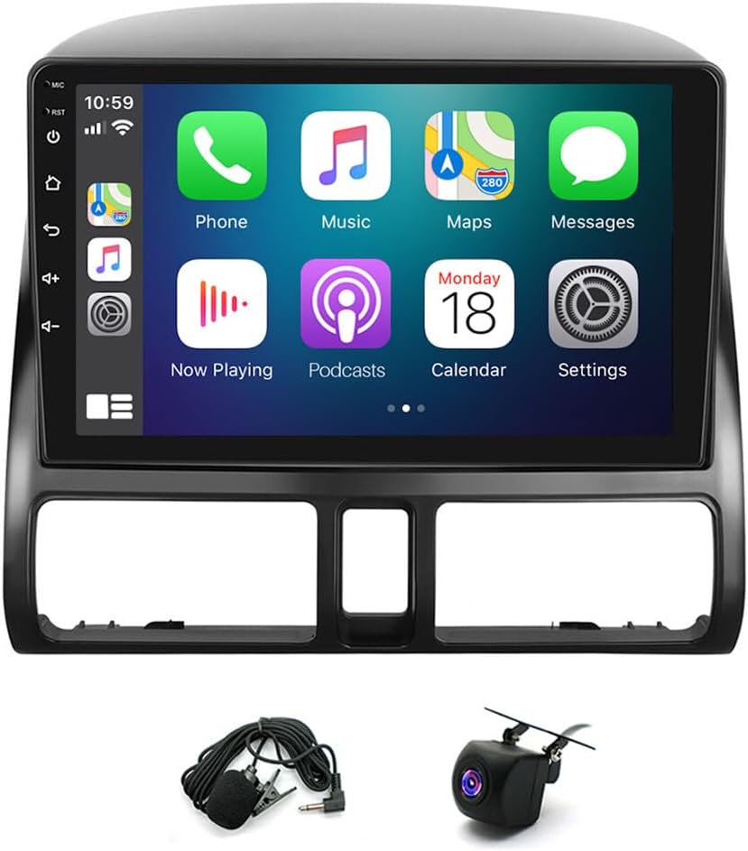 Car Stereo Multimedia Car Radio, 9 Zoll Touchscreen 2G+32G Multimedia Player Car Radio Audio MP5 Player Audio Receivers Multimedia Player fit for CRV 2001 2002 2003 2004 2005 2006