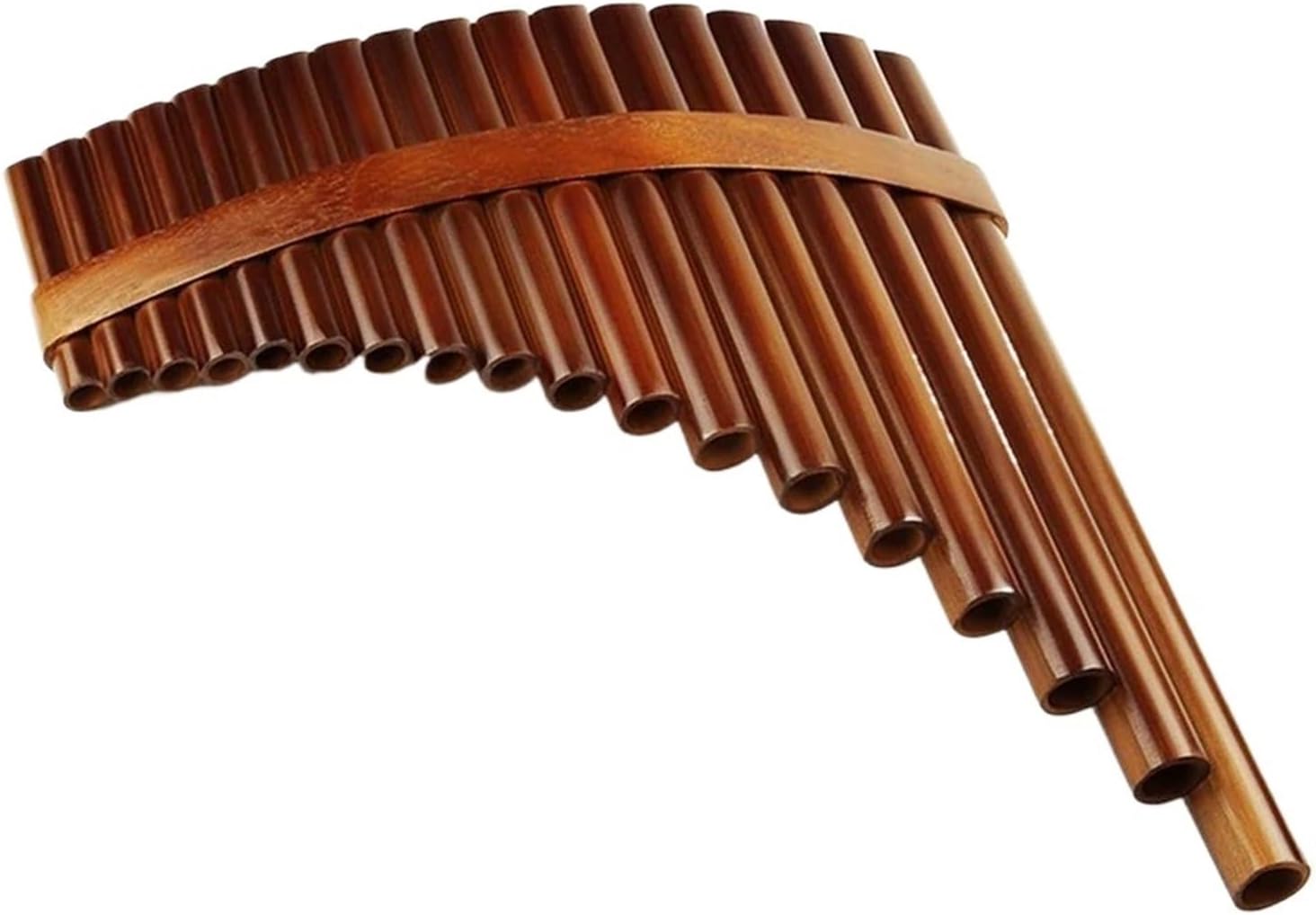 18 Pipes Brown Colour Pan Flute F Key Folk Musical Instruments Pan Woodwind Instrument Handmade Pan Pipes (Color : Left hand)
