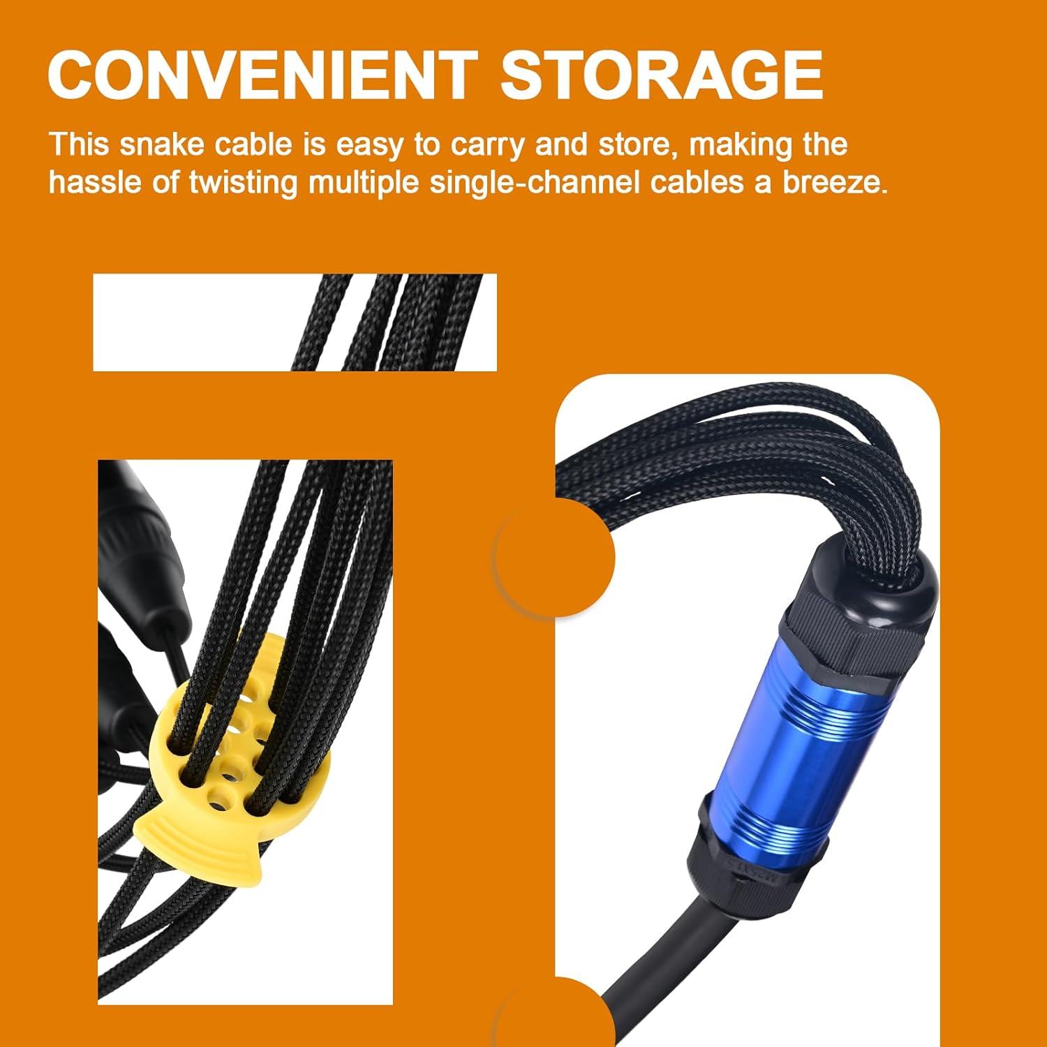 Jamesin 8 Channel XLR Male to Female Snake Cable, 100 Feet, with Color Coded Microphone Audio Cable, for Stage and Recording Studio, Can Be Used with Any Device with a 3-pin XLR