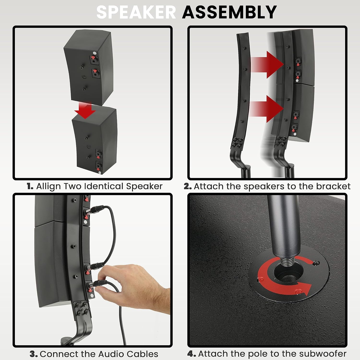 Pyle Line Array Column Speaker - Professional and Compact Sound System with 12 inch Speaker Subwoofer, Streaming, Built-in Digital Audio Amplifier with 5 Band Graphic Equalizer