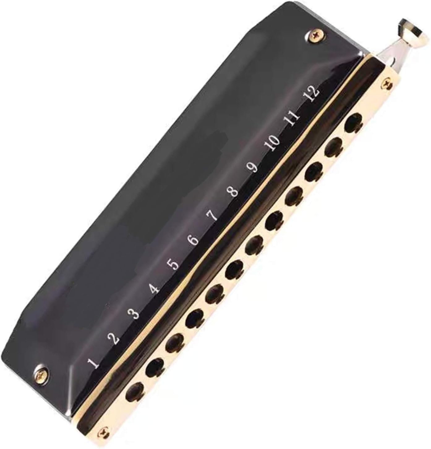 Harmonica Chromatic Harmonica 12 16 Holes Mouth Organ Instrumentos Key of C Phosphor Bronze Reeds Musical Instruments (Color : Black 1248)