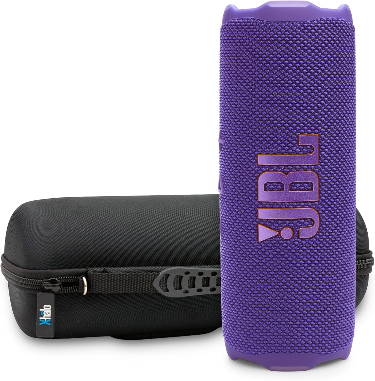 JBL FLIP 7 (Purple) Waterproof Portable Speaker Bundle with X-Halo Hardcase (Black)