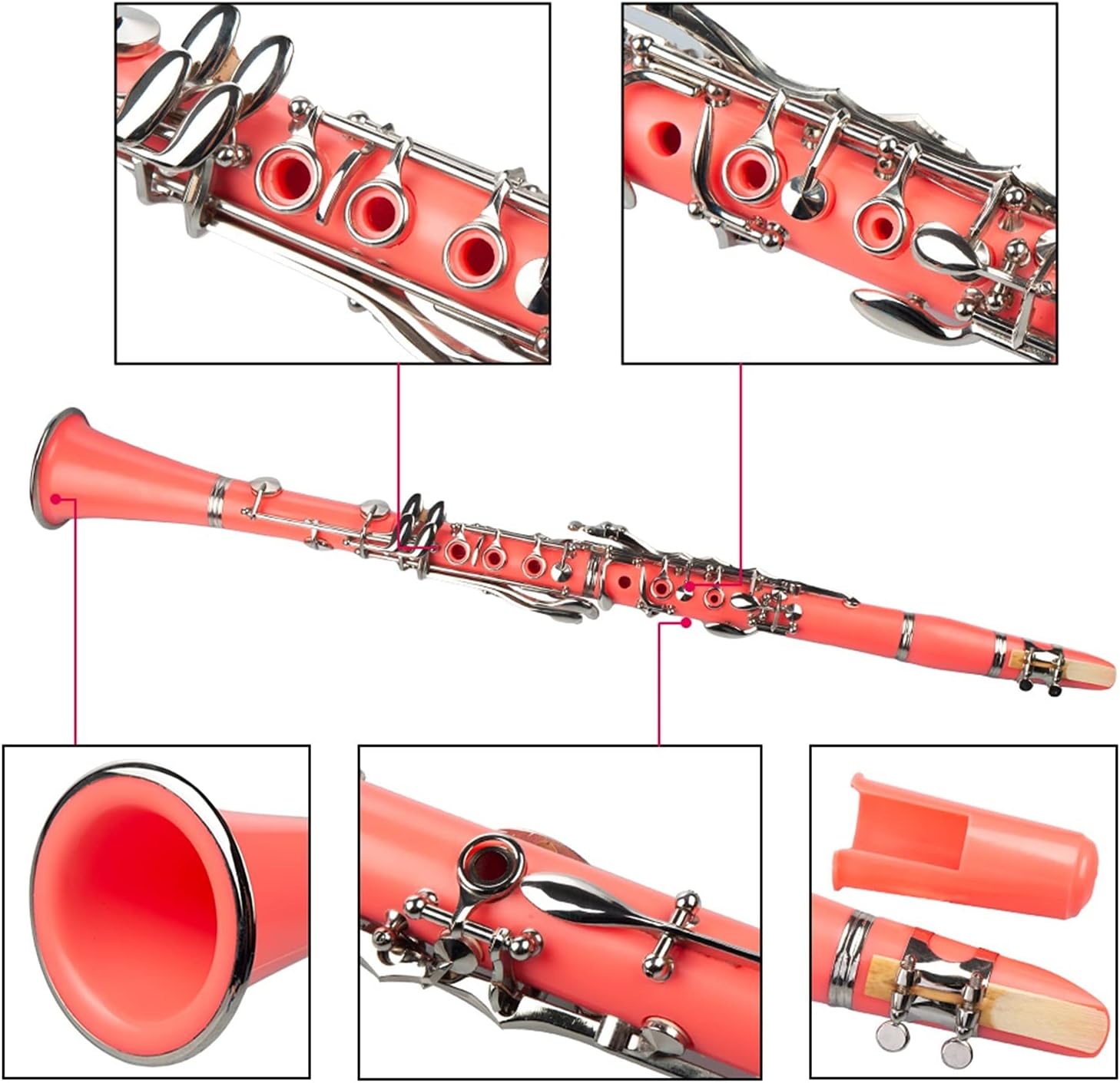 Bb Clarinet Woodwind Band Orchestra Musical Instruments for Beginners W/Case Stand Mouthpiece 10 Reeds Mini Screwdrive Professional Clarinet