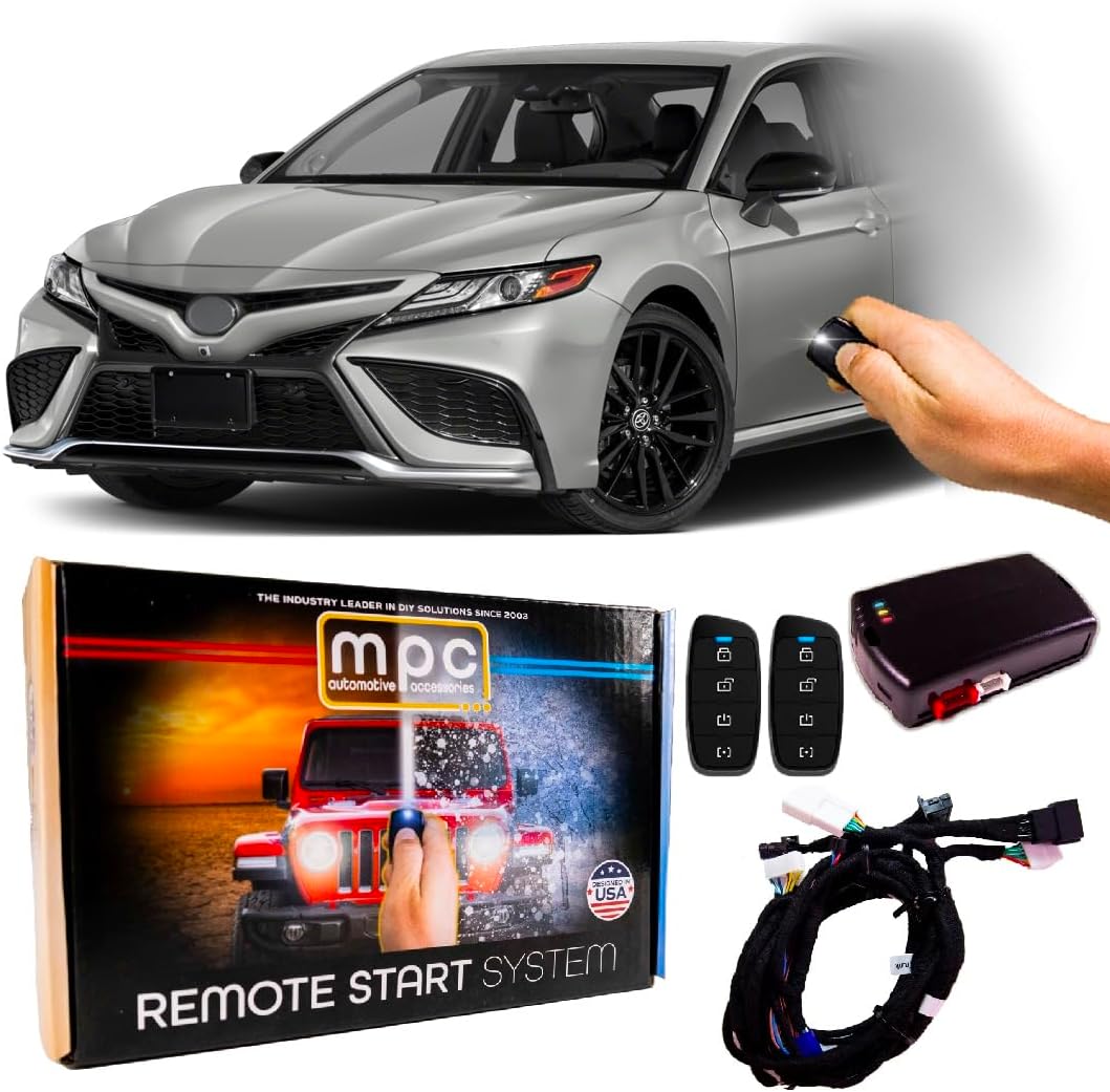 MPC Remote Start Kit Compatible with Toyota Camry 2018-2022 - Push-to-Start - Plugin T-Harness - (2) Extended Range 4-Button 2-Way Remotes - Up to 3,000 ft Range - USA Tech Support
