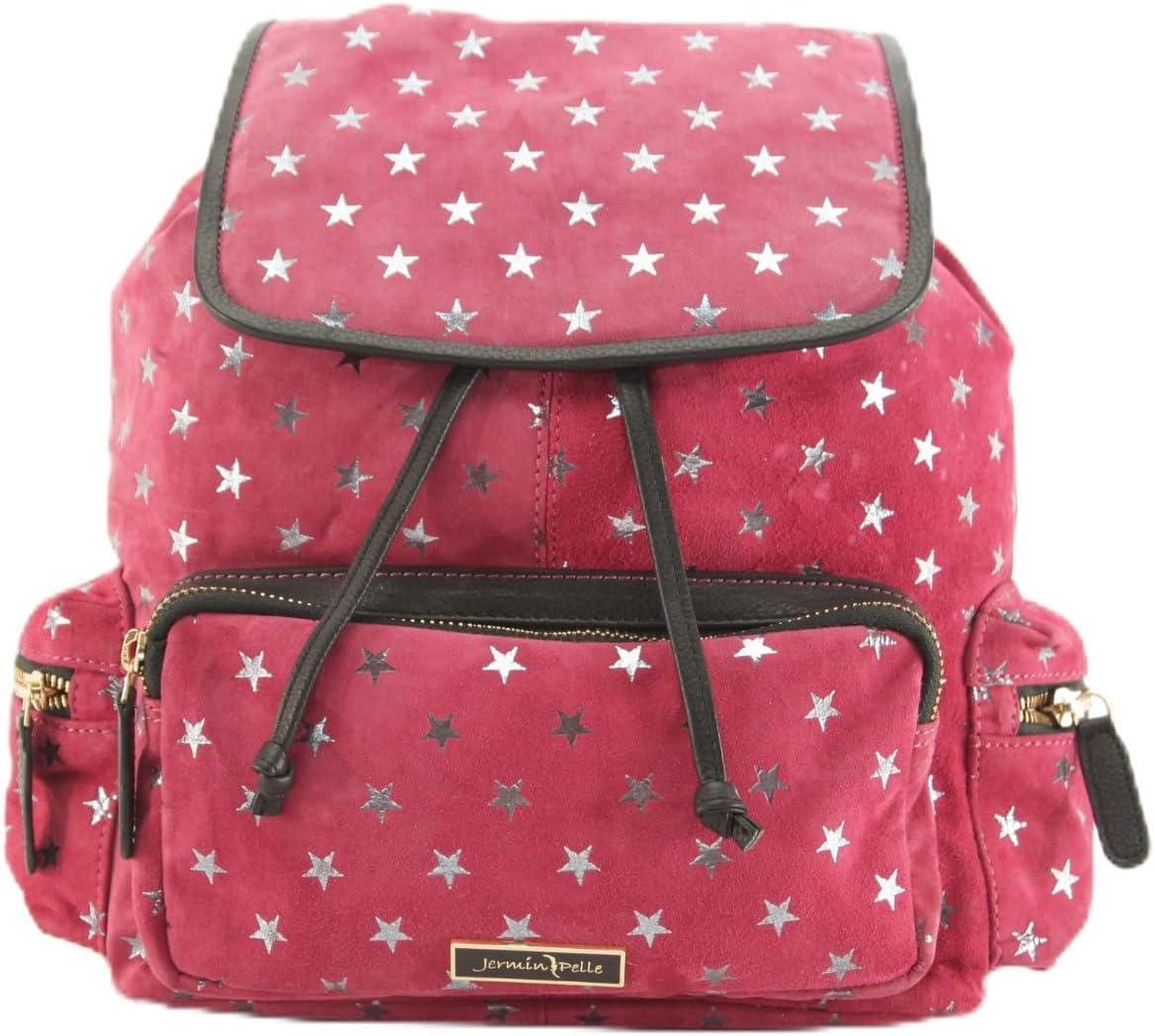 Stylish Backpack for Women Convertible Travel Foil Leather Fashion Anti Theft Work Casual Ladies Shoulder Bags - Dark Pink