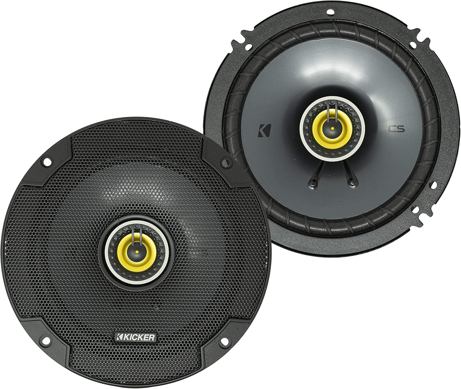 KICKER CSC65 CS Series 6.5 Inch 300 Watt 4 Ohm 2-Way Car Audio Coaxial Speakers System with Polypropylene Cone, PEI Tweeters & EVC Technology, Pair (Renewed)