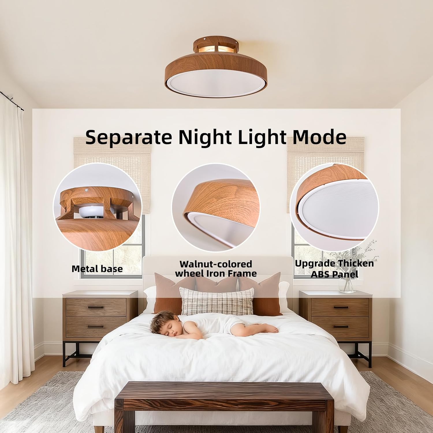 Bladeless Ceiling Fans with Lights and Remote, 18.9