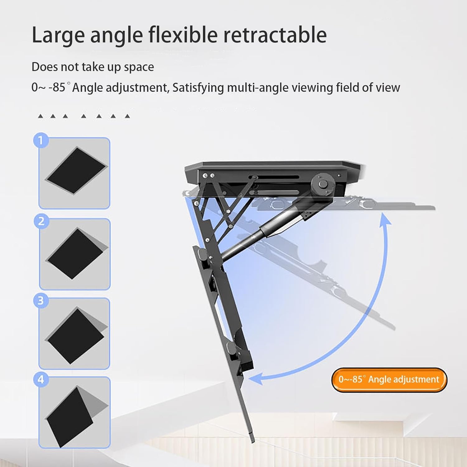 Steel Electric TV Wall Mount for 50 to 90 Inch LCD LED Plasma Screen, Above Fireplace Height Adjustable Motorized TV Pull Down Mantel Bracket
