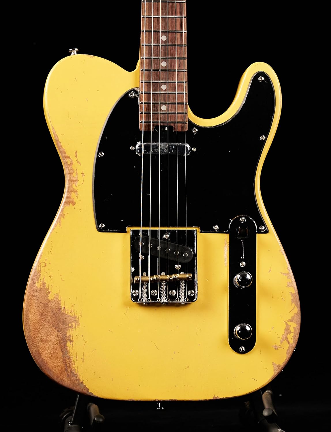 KGD Relic Electric Guitar Mahogany Body Carbonized Maple Neck Rosewood Fretboard 6-String Solidbody Electric Guitar S-S Pickupsbrass Barrel Saddle Bridge