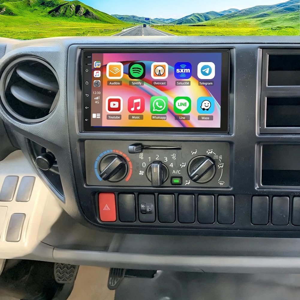 8+256G Double Din Radio Stereo for Hino Model 338 2018 with Wireless Carplay & Android Auto,7 Inch Android 15 Car Audio Receiver GPS Navigation Unit with Bluetooth Head Unit WiFi SWC