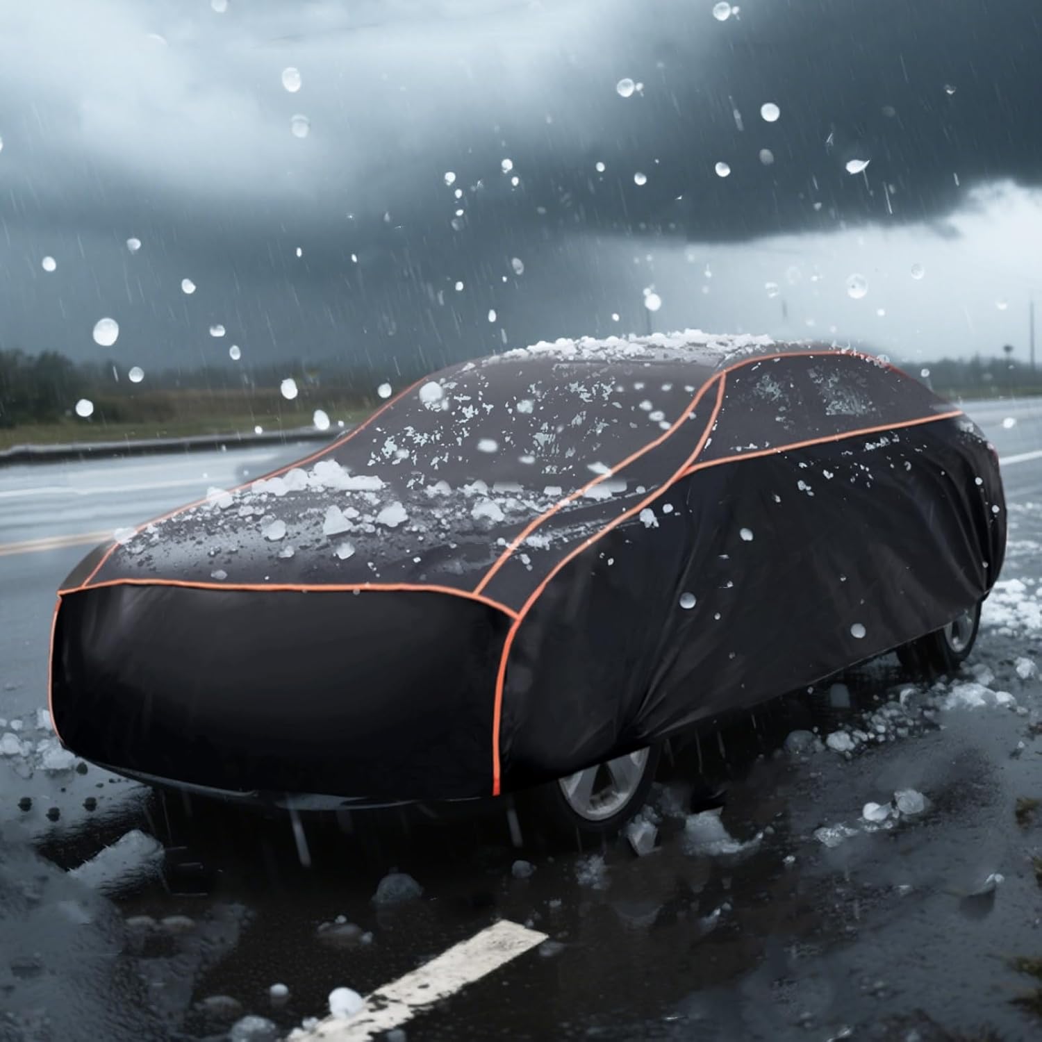 Hail Protector Car Cover, Thickened Multi-Layered EVA Car Hail Protector Size A4 Fit for Dodge Charger, Lincoln Mkz, Lexus LS Rain (199-208 inch)