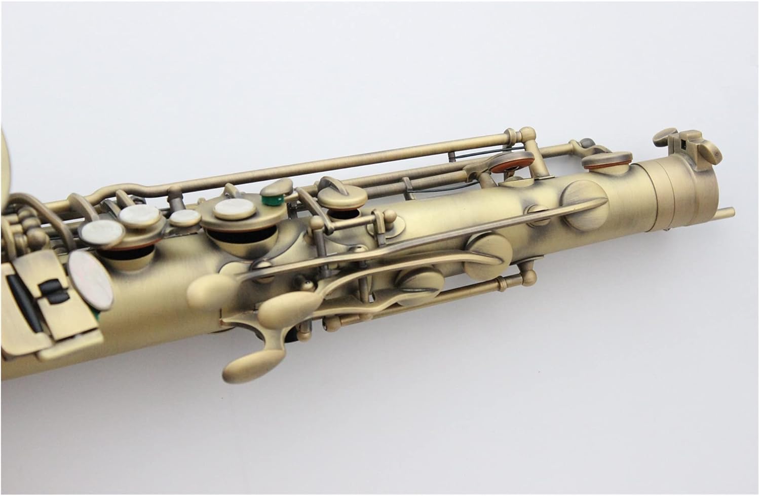 Saxophone Straight Tenor Saxophone Antique Copper B-Flat Tenor Sax Bronze with Case Mouthpiece Reeds Neck Key Type Woodwind Instrument (Color : Bronze)