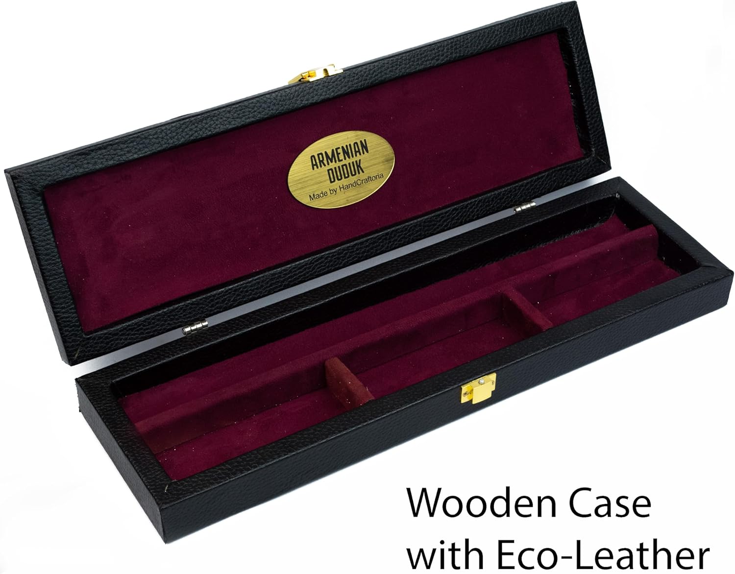 HandCraftoria Professional Armenian DUDUK instrument from apricot wood, wooden case covered with leather, 1 professional reed and 2 standard, Flute Oboe Balaban Woodwind (Key A)
