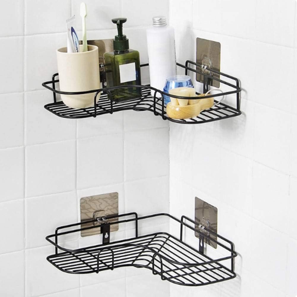 Bathroom Corner Stand Shelf Black Shelves Shower Corner Shelf Wall Mount Shampoo Storage Shelf Rack Bathroom Basket Holder