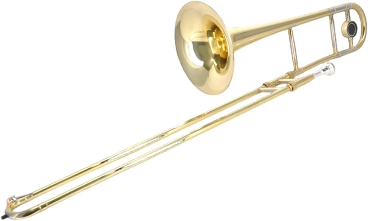 Adult Trombone Instrument Tenor Trombone Instrument B Flat Beginner's Drawstring Brass Lacquer Gold