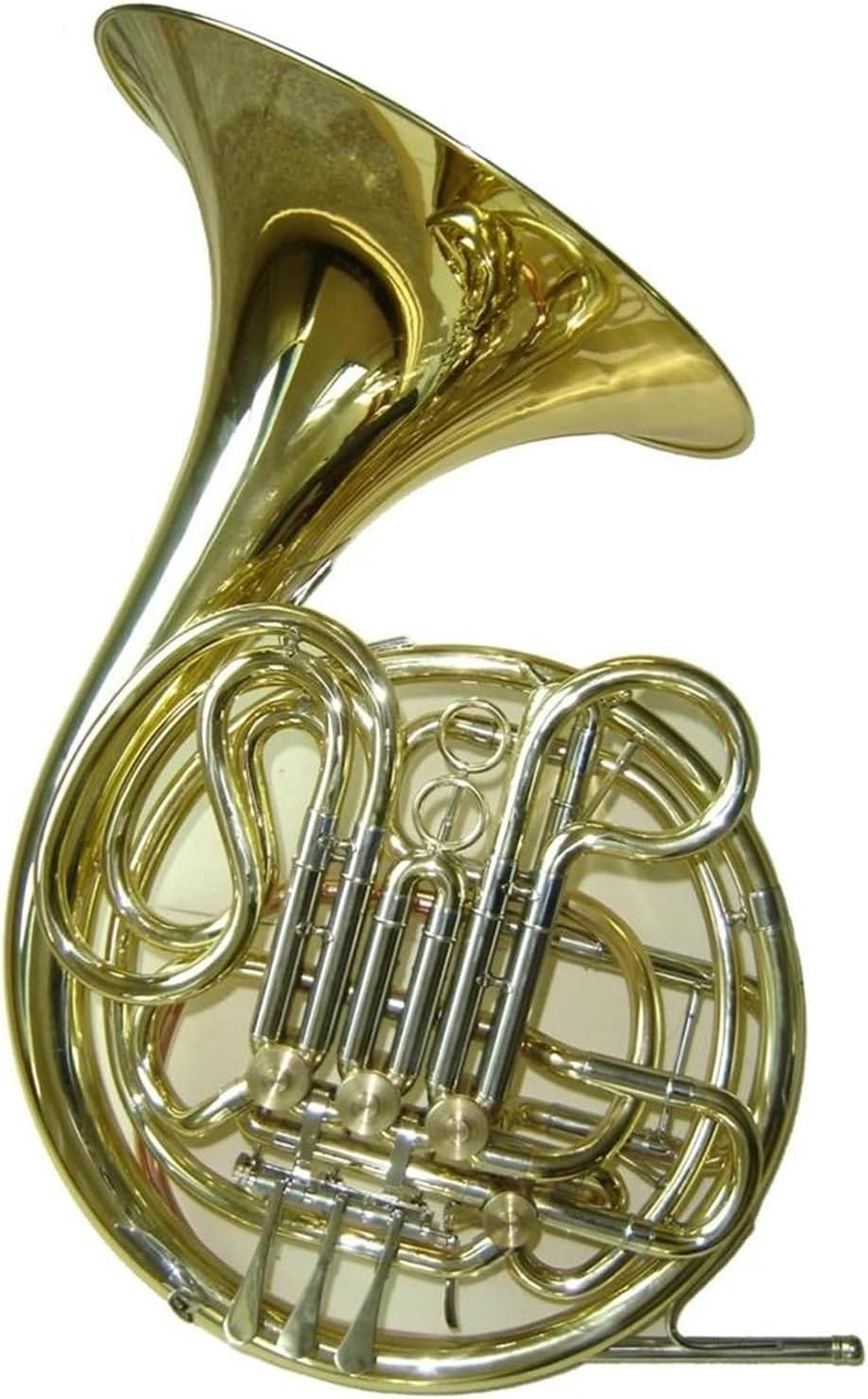 Brass French Horn Gold Lacquer Brass Leadpipe Cupronickel Tuning Pipe 4-key Double French Horn