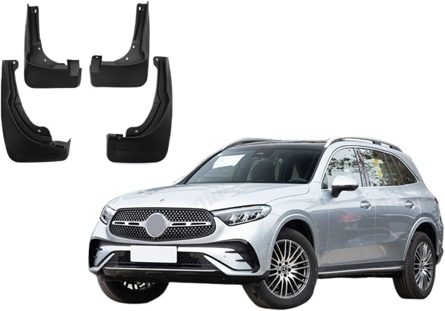 Compatible with Mercedes-Benz GLC 2023-2024 Mudguard Mud Flaps Guard Splash Flap Mudguards Fender Car Accessories(with Pedal)