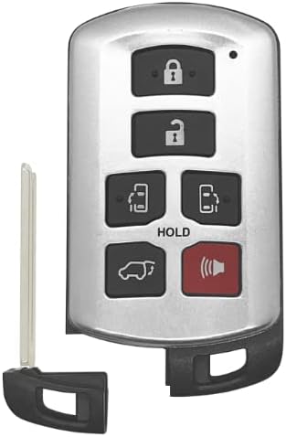 Smart car Key fob Replacement for 2011 - 2019 Toyota Sienna Keyless Remote with FCC ID: HYQ14ADR Keyless Entry Uncut Transponder by NorthAmerica Remote (Pair)