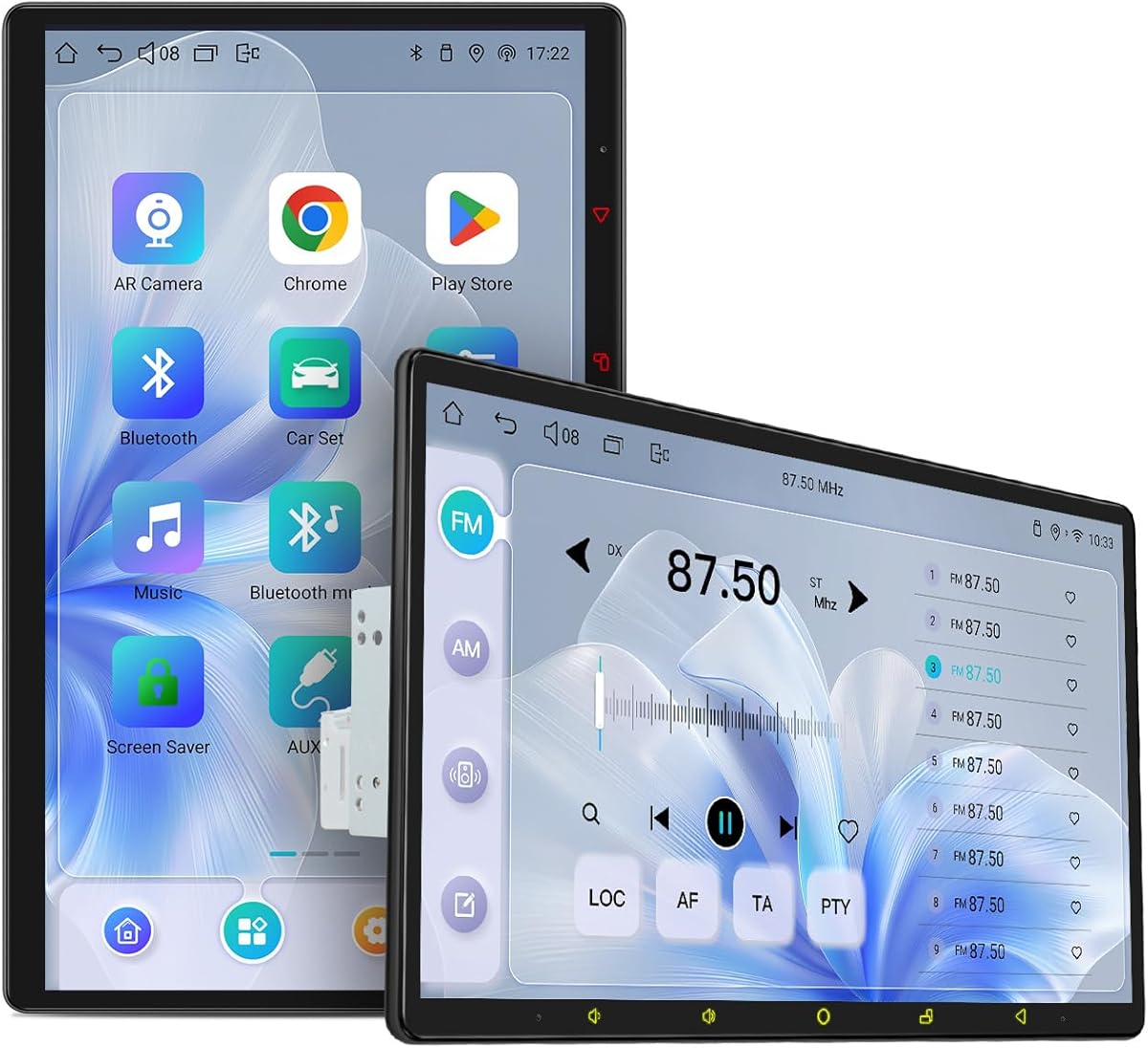 JOYING Double Din Car Stereo Manual Rotation Car Radio 13.3 inch Android 13 Head Unit 8GB+128GB with CarPlay & Android Auto, Mirror Link, AM/FM, Bluetooth(JY-UTD13N8-MR)