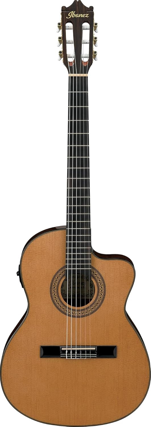 Ibanez GA5TCE Classical Acoustic-Electric Guitar - Amber High Gloss Bundle with Gig Bag, Tuner, Strap, Strings, Picks, Austin Bazaar Instructional DVD, and Polishing Cloth