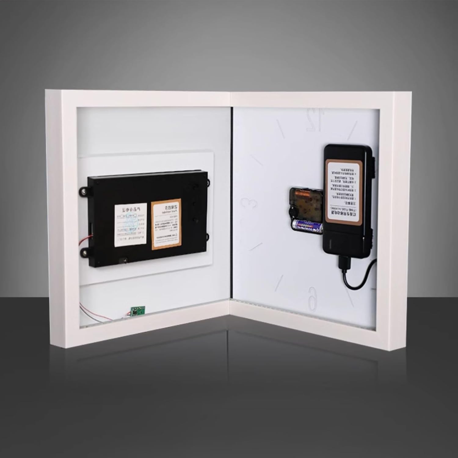 Luxury Double-Sided Corner Wall Clock with LED Light, Modern Large Digital Wall Mount Clock for Living Room, Bedroom, Home Decorative(10'', Sensor Luminous)