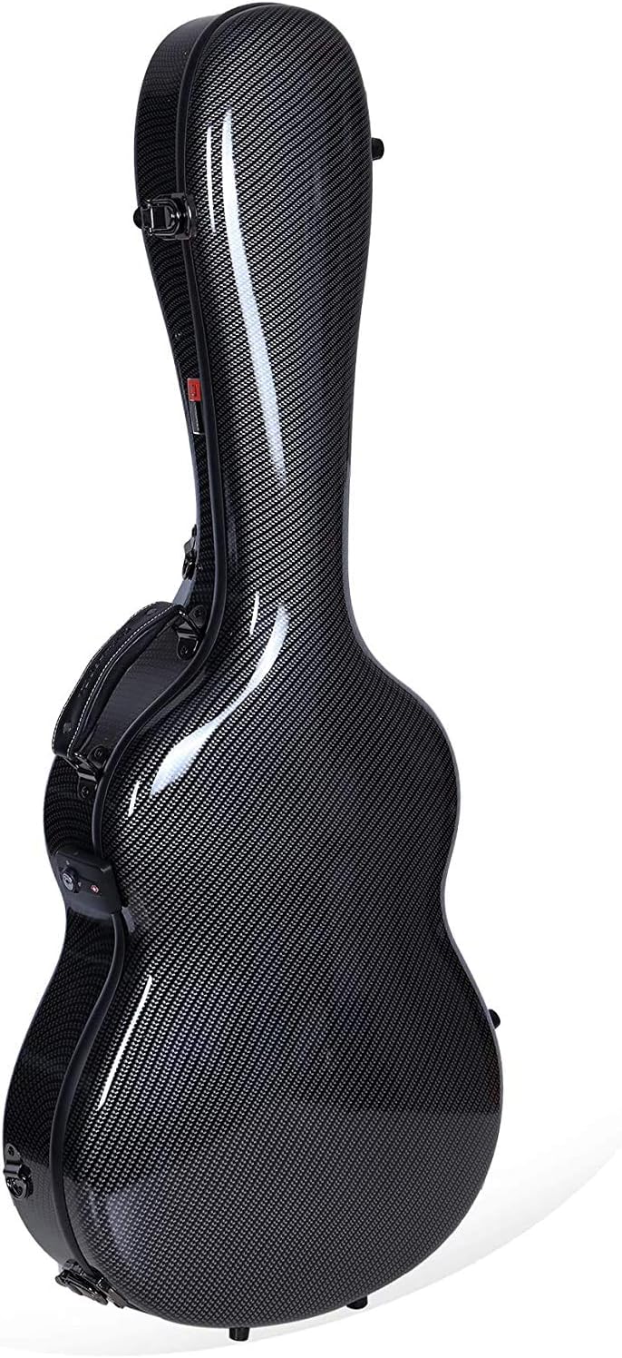 Crossrock Ultra-Light Fiberglass Case for 4/4 Classical Guitars in Black-TSA Lock(CRF5021CBK)