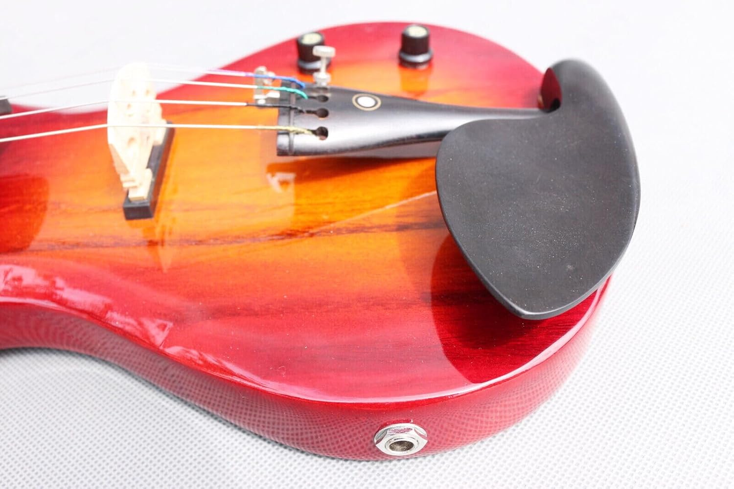 Full size Electric Violin 4/4, Electric violin kit for 5 String Solid wood body with Ebony fittings guitar-shaped Powerful Sound,case,bow