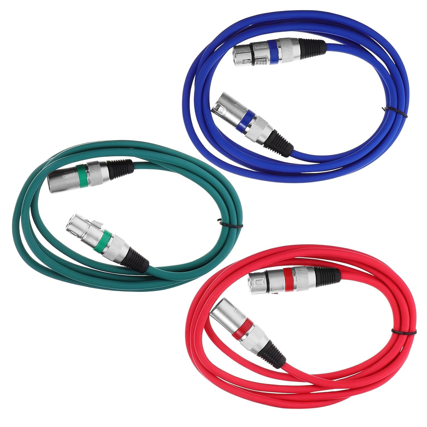 ERINGOGO 12pcs XLR Male to Female Microphone Cable Red and Green Audio Cord for Professional Sound Reproduction and Versatile Use