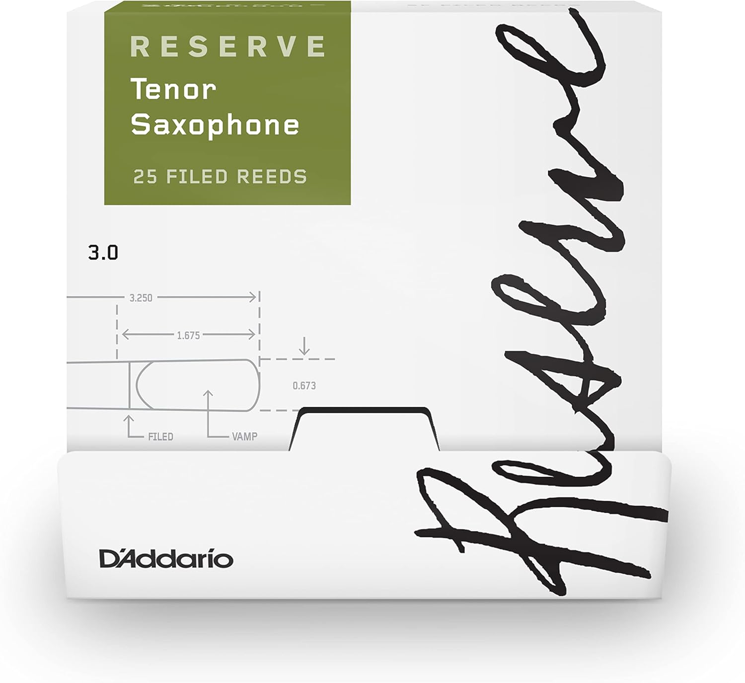 D’Addario Woodwinds Reserve Tenor Saxophone Reeds, Strength 3.0, 25-box