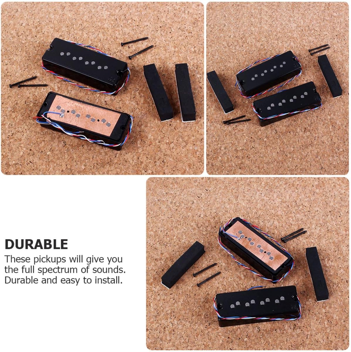 Double Layer Bass Humbucker Pickup Set Wax-potted Soapbar Design for Noise Reduction High Output with Sustain and Aggressive Harmonics Lightweight Guitar Replacement Parts