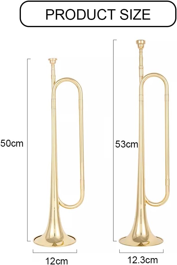 B-Flat Drum Horn Team Youth Horn/Charge Horn/Bugle Small Brass Horn, Including Storage Bag + Gloves + Flag