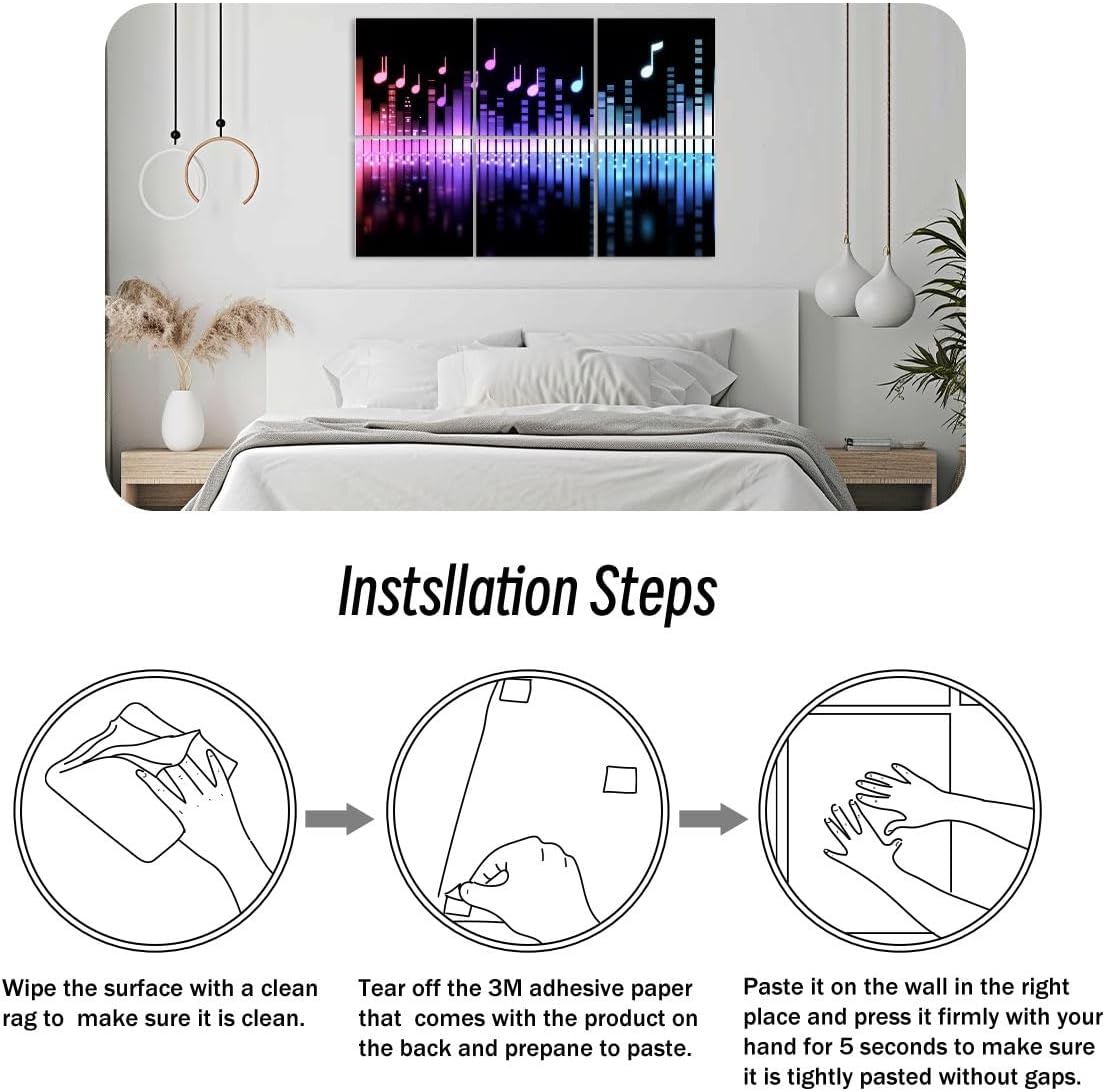 6 Pack Art Acoustic Panels Blue spectrum analyzer music Sound Absorbing Panel 48