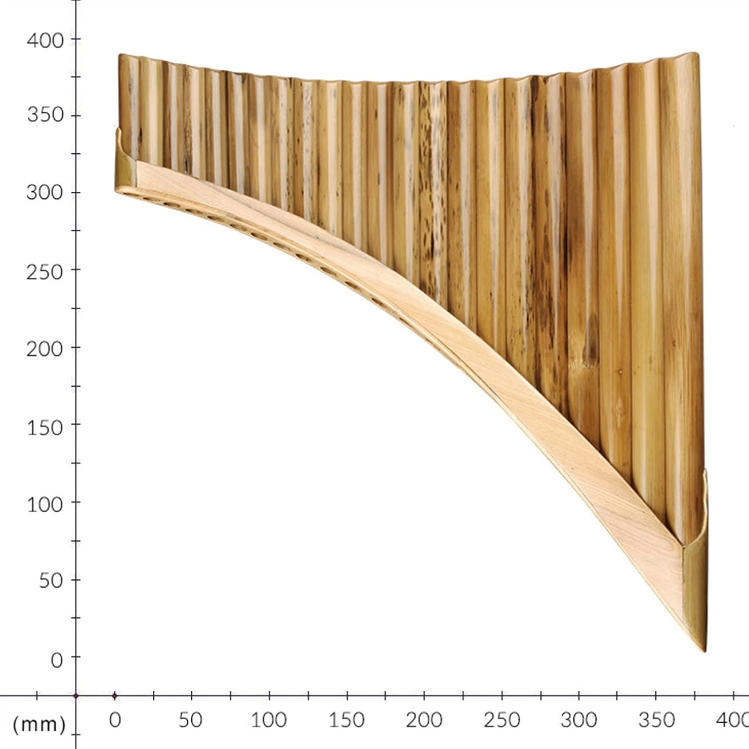 22 Pipes Pan Flute Bamboo Pan Flute Panpipes C Key Handmade Woodwind Instrument in C Key (Color : Right)