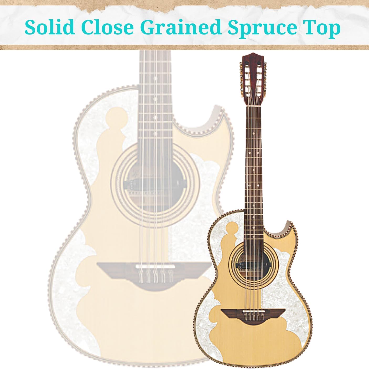 H. Jimenez LBQ4E El Patron Bajo Quinto with Pick-up, Beige