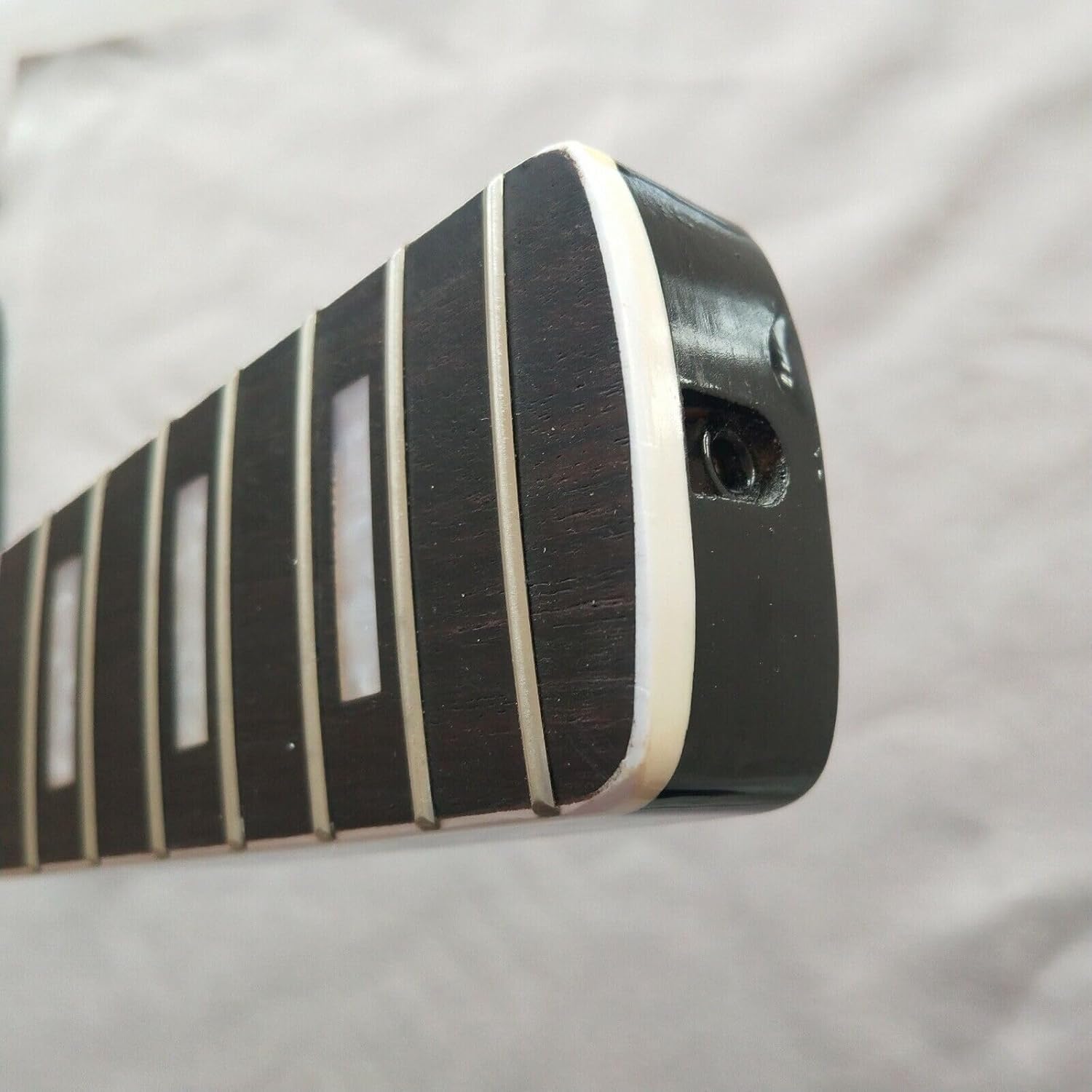 Black Bass Guitar Neck Piece 20th Fret Maple Rosewood Fingerboard Inlay Replacement Parts