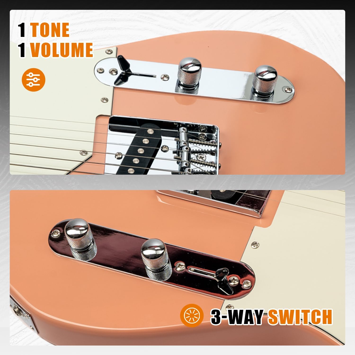 EART Solid Body Electric Guitar,NK-T Standard Body, Right Handed, Standard Artones-YPT-Classic Pickups, Roasted Canada Maple Fingerboard