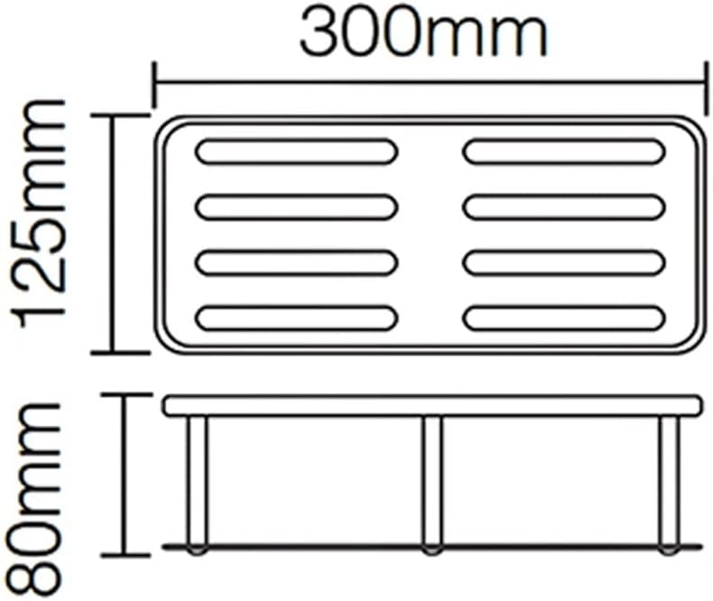Shower Caddy Stainless Steel Shelves Bathroom Shower Shelf, Storage Rack, Bathroom Shelf, Wall Mount Shelf, Shampoo Holder Basket Bathroom Organizer (Color : Matte Black)