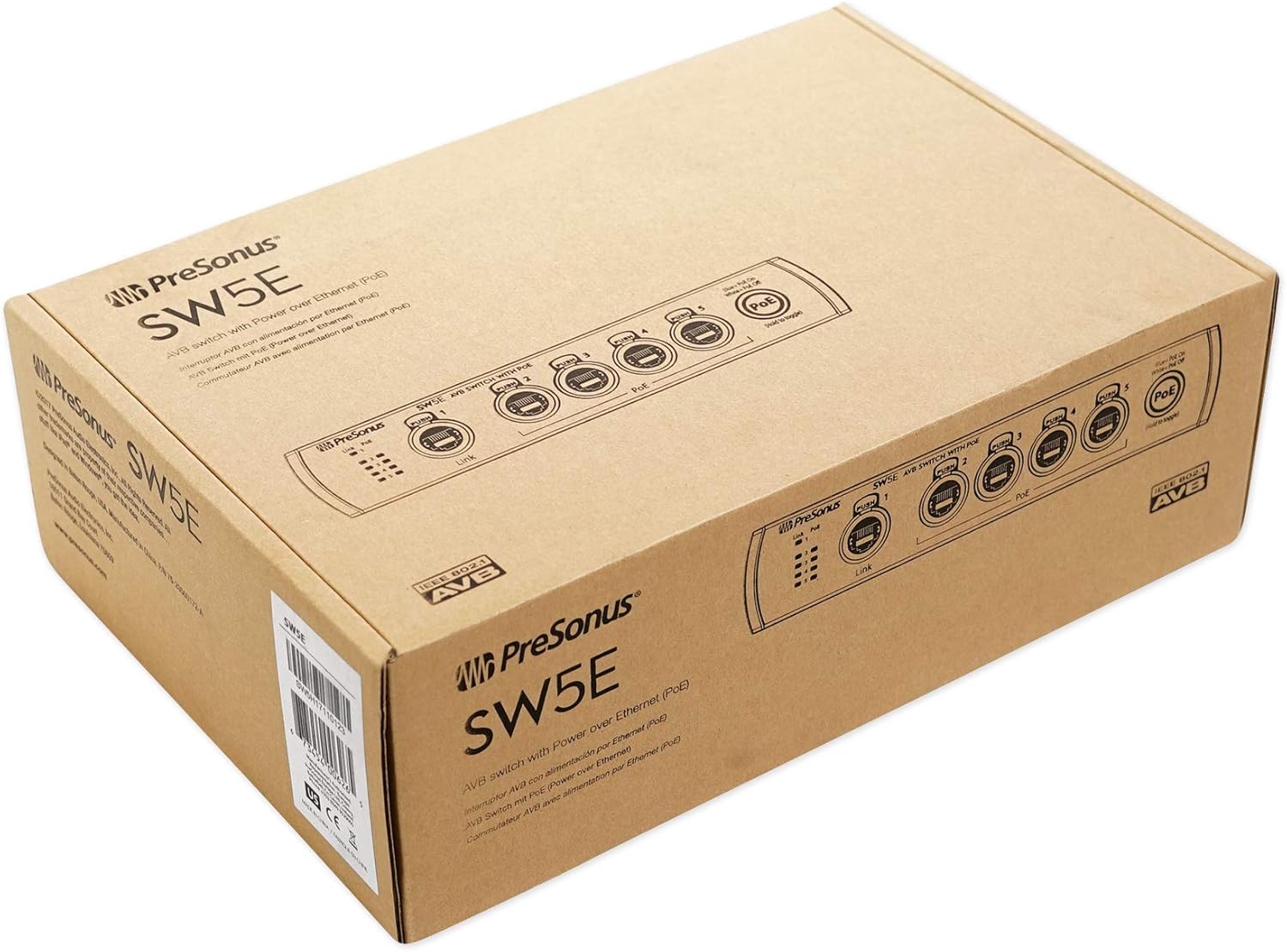 PRESONUS SW5E 5-Port AVB Switch w/PoE, Rack Mountable, Metal Chassis+RockShip