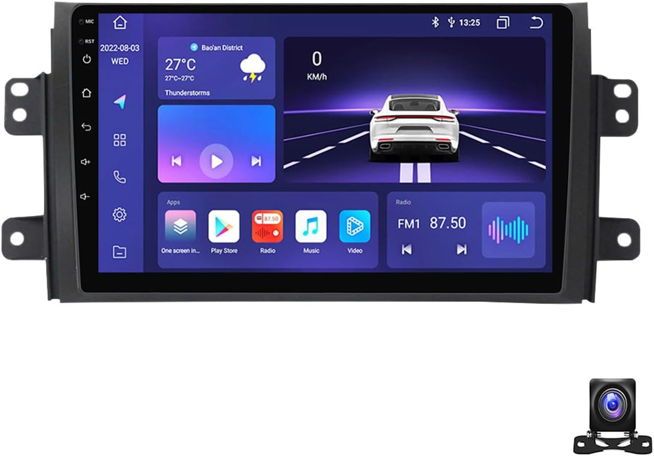 9 Inch Android 13 Car Radio Compatible with Suzuki SX4 2006~2014 Bluetooth Car Stereo Compatible with Carplay Android Auto, Navigation, Steering Wheel Controls, Backup Camera,M800S 8G+256G