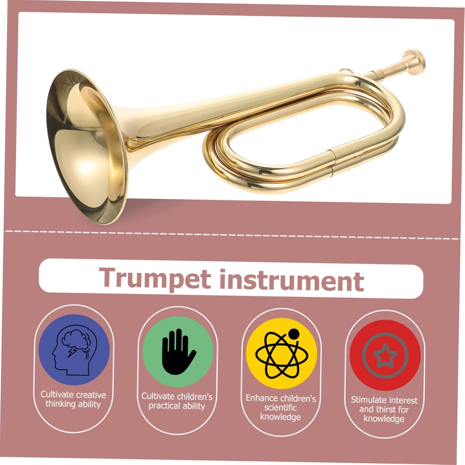 2pcs Golden Bugle Horn Wind Instrument for School Band Music Instrument